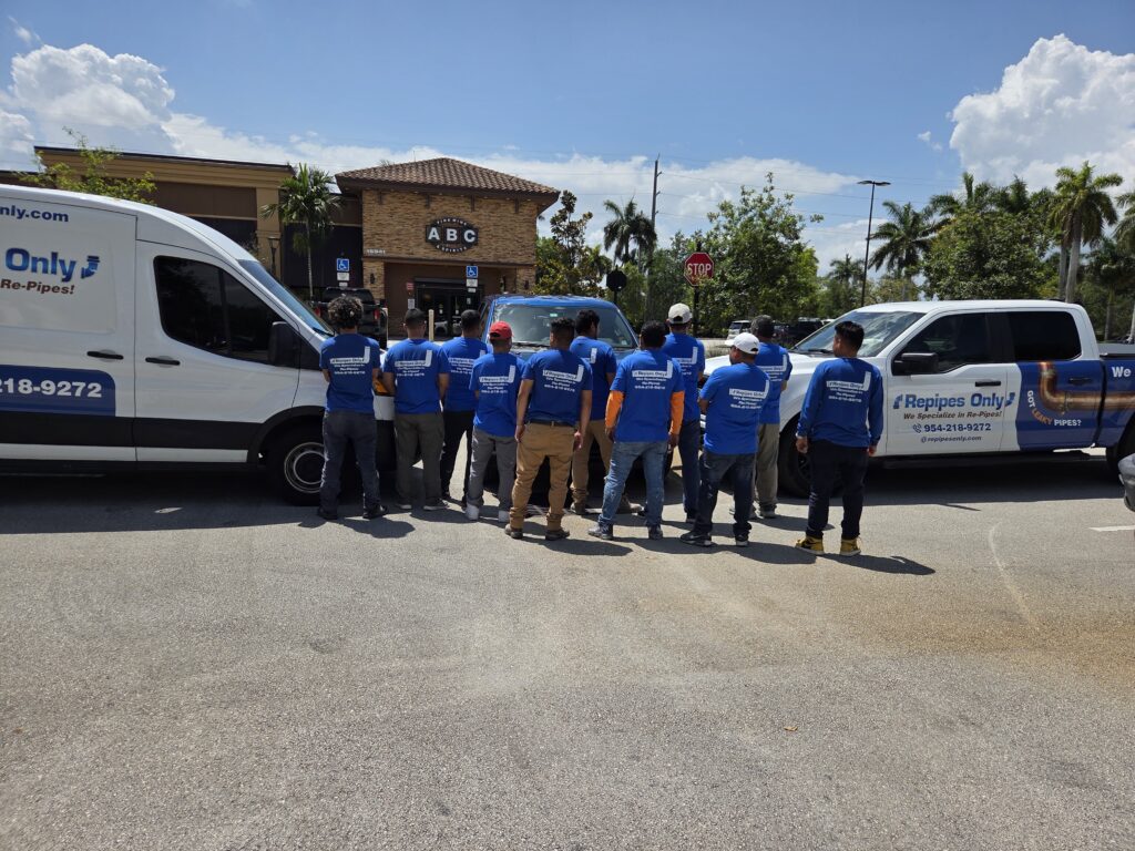 Repiping Team Members meet