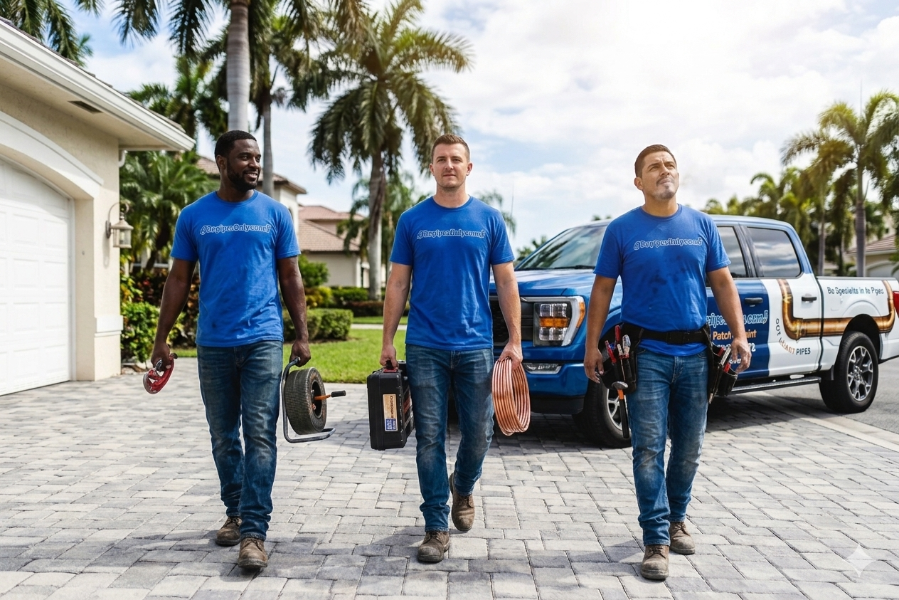 Repipes Only crew providing whole-home repiping services in South Florida and the Gulf Coast