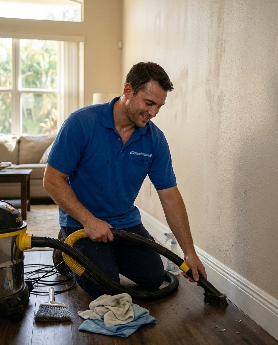 Completed home repiping project with clean professional finish